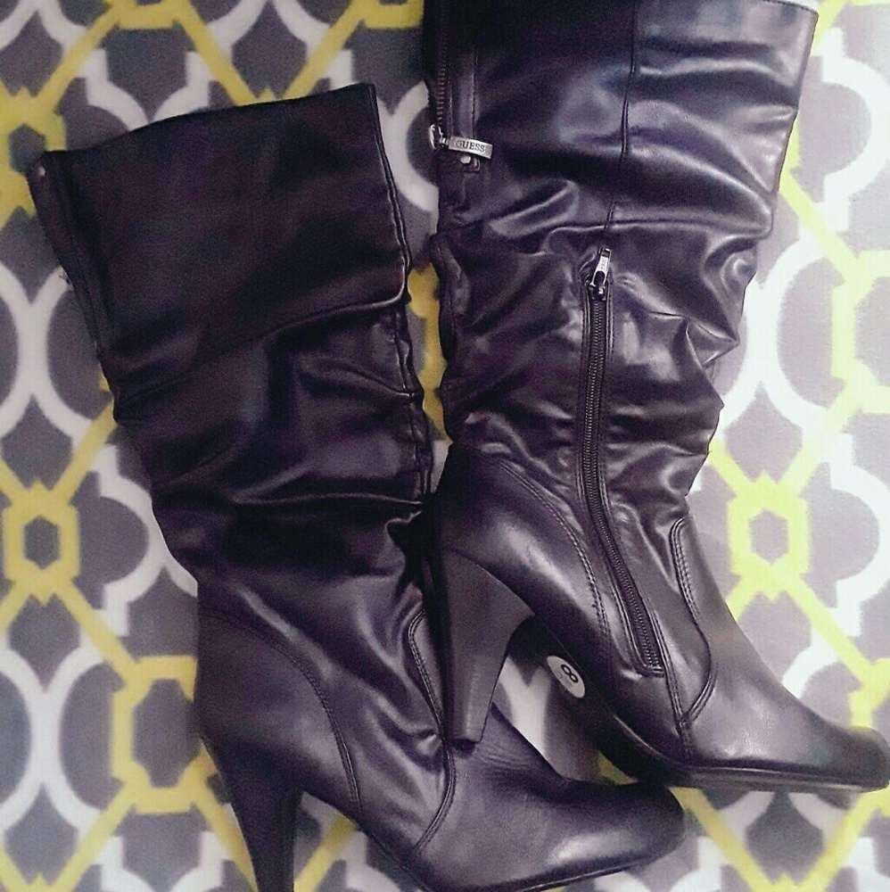 Black Leather "Guess " Boots
